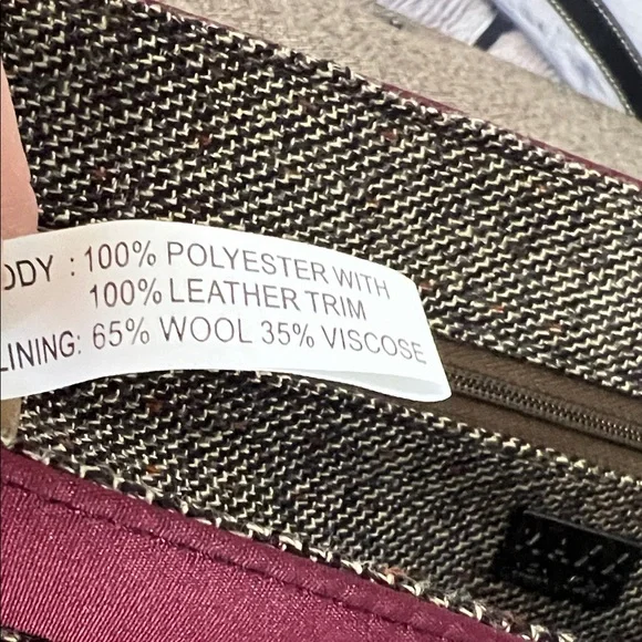 * Maxx New York Quilted Burgundy and Black Leather Trim Shoulder Bag
